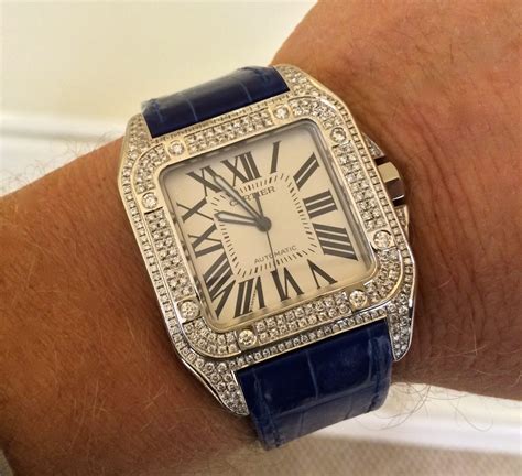 cartier santos 100 strap uk|cartier santos 100 diamond price.